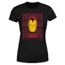 Marvel Iron Man Face T-shirt de Noël pour Femme - Noir