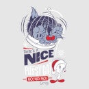Looney Tunes Tweety Pie Pussy Cat Women's Christmas T-Shirt - Grey