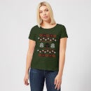 Star Wars Empire Knit Women's Christmas T-Shirt - Forest Green