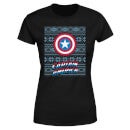 Marvel Captain America T-shirt de Noël pour Femme - Noir