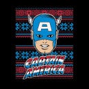 Marvel Captain America Face dames kerst t-shirt - Zwart