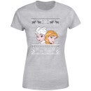 Camiseta navideña para mujer de Frozen Elsa and Anna - Gris
