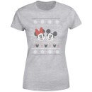 Camiseta navideña para mujer de Mickey y Minnie Disney - Gris