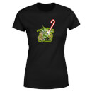 Star Wars Candy Cane Yoda Women's Christmas T-Shirt - Black