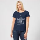 Mary Poppins Carousel Sketch Women's Christmas T-Shirt - Navy