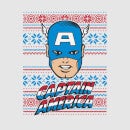 Marvel Captain America Face Women's Christmas T-Shirt - Grey