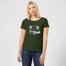 Marvel Thor Iron Man Hulk Snowflake Women's Christmas T-Shirt - Forest Green