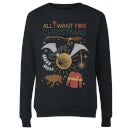 Harry Potter All I Want Women's Christmas Sweater - Black