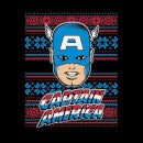 Marvel Captain America Face Women's Christmas Jumper - Black