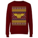 DC Wonder Woman Knit Women's Christmas Jumper - Burgundy