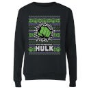 Marvel Hulk Punch Women's Christmas Jumper - Black