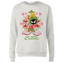 Looney Tunes Eat Drink Be Martian Women's Christmas Jumper - White