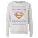 DC Supergirl Knit Women's Christmas Sweater - White