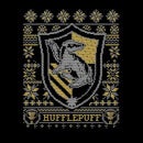 Harry Potter Hufflepuff Crest dames kersttrui - Zwart