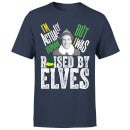Elf Raised By Elves Men's Christmas T-Shirt - Navy
