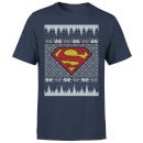 DC Superman Knit Men's Christmas T-Shirt - Navy