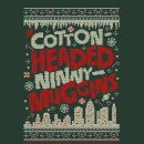 Elf Cotton-Headed-Ninny-Muggins Knit Men's Christmas T-Shirt - Forest Green