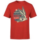 Looney Tunes I'm The Reason There Is A Naughty List Men's Christmas T-Shirt - Red