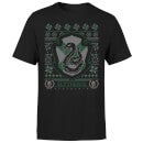 Harry Potter Slytherin Crest Men's Christmas T-Shirt - Black