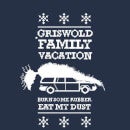 National Lampoon Griswold Vacation Ugly Knit Men's Christmas T-Shirt - Navy
