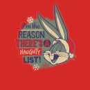 Looney Tunes I'm The Reason There Is A Naughty List Christmas Jumper - Red