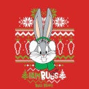 Looney Tunes Bugs Bunny Knit Pull de Noël - Rouge