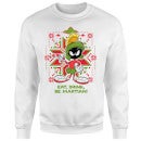 Looney Tunes Eat Drink Be Martian Christmas Jumper - White