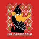 Looney Tunes Daffy Duck Knit Pull de Noël - Rouge