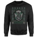 Harry Potter Slytherin Crest Christmas Sweater - Black