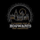 Harry Potter I'd Rather Stay At Hogwarts Christmas Jumper - Black