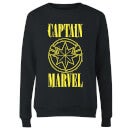Captain Marvel Grunge Logo Women's Sweatshirt - Black