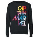 Captain Marvel Galactic Text Women's Sweatshirt - Black
