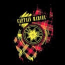 Captain Marvel Tartan Patch T-shirt Femme - Noir