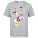 Disney Donald Duck Love Heart Men's T-Shirt - Grey