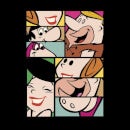 The Flintstones Cartoon Squares Women's T-Shirt - Black