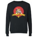 Looney Tunes Logo Distressed Women's Sweatshirt - Black