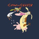Cow and Chicken Characters Men's T-Shirt - Navy