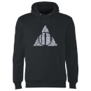 Harry Potter Deathly Hallows Text Hoodie - Black