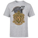 Harry Potter Hufflepuff Drawn Crest Men's T-Shirt - Grey