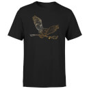 Harry Potter Hedwig Broom Gold Men's T-Shirt - Black