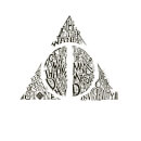 Harry Potter Deathly Hallows Text Men's T-Shirt - White
