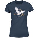 Harry Potter Hedwig Broom Women's T-Shirt - Navy