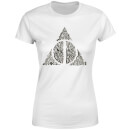 Harry Potter Deathly Hallows Text Women's T-Shirt - White