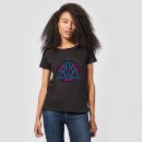 Harry Potter Deathly Hallows Neon Women's T-Shirt - Black