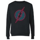 Justice League Flash Retro Grid Logo Women's Sweatshirt - Black