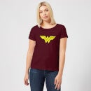 Camiseta Wonder Woman Logo de Justice League para mujer - Burdeos