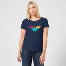 Justice League Neon Wonder Woman Women's T-Shirt - Navy