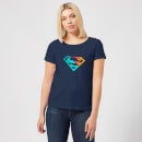 Justice League Neon Superman Women's T-Shirt - Navy
