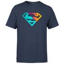 Justice League Neon Superman Men's T-Shirt - Navy