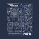 Transformers Optimus Prime Schematic Men's T-Shirt - Navy